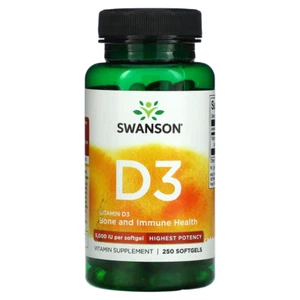 Swanson Vitamin D-3 5000 IU 250 Softgels | Highest Potency - Picture 1 of 2