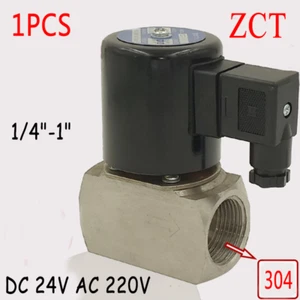 Electroválvula eléctrica de acero inoxidable ZCT 1/4"-1" vapor anticorrosivo 24V 220V - Imagen 1 de 4