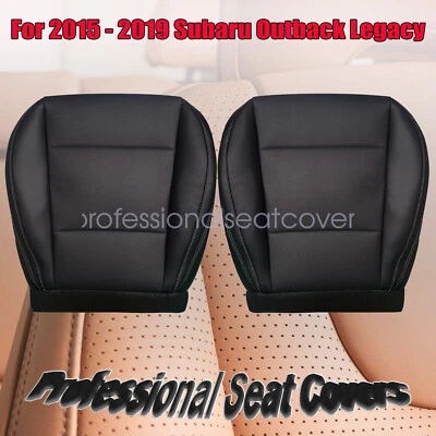 Cubierta de asiento de cuero perforada delantera ambas inferiores negra para Subaru Legacy 2015-17 Foto 1 de 4