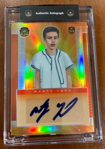 Marty York 2021 Super Glow Auto Orange Glow Card AU-MY SER# 76/100 Sandlot Yeah