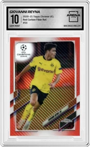 2020-21 Topps Chrome Giovanni Reyna #53 Red Carbon Fiber Refractor ARENA 10 PSA  - Picture 1 of 2