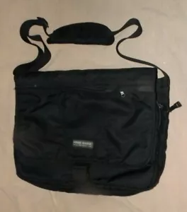Lg Eddie Bauer Nylon Expandable Messenger Laptop Travel Bag Blk w/Shoulder Strap - Foto 1 di 8