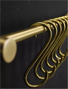Solid Copper Brass S Hooks Pan Pot Holder Rack Hooks Hangers Round-End S Shap... - Picture 1 of 9