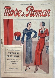 MODE ET ROMAN n° 125 du 2 Septembre 1933 revue ancienne de mode couture tricot - Picture 1 of 5