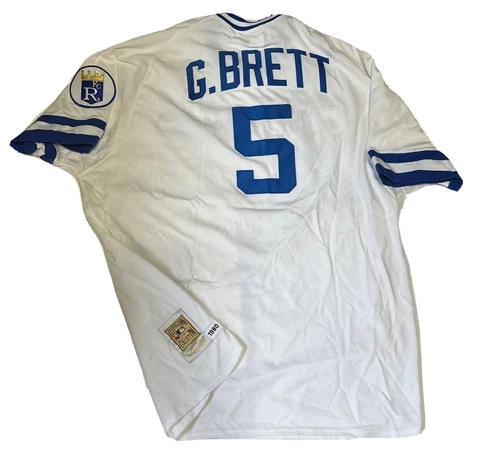 RARE VINTAGE USA MADE G. BRETT MITCHELL & NESS THROWBACK ROYALS GAME JERSEY 4XL Cover