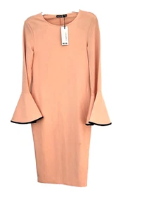 BooHoo Night Midi Dress Bell Cuff Sleeves Size 10 - Picture 1 of 5