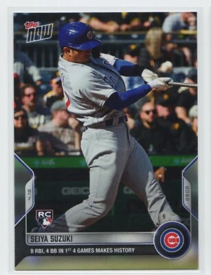 2022 Topps Now Seiya Suzuki # 40. 8 RBI 4BB In First 4 Games Makes History. Cubs - Image 1 of 2