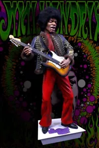 SAMMLER-SHOWCASE 1:6 STATUEN SR005 JIMI HENDRIX LILA DUNST STATUE - Bild 1 von 2