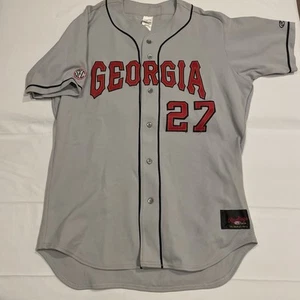 Game Worn Authentic University Of Georgia Bulldogs NCAA Baseball Jersey Grey 50 - Picture 1 of 10