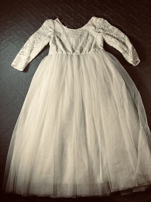 Vestido de novia David's blanco flor niña talla 4 Foto 1 de 4