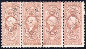 US Scott R44c Used 25c red Certificate Revenue Lot Y388 bhmstamps - Picture 1 of 2