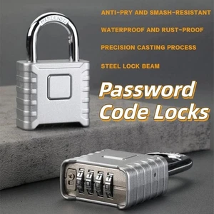 4-Digit Number Combination Padlock Drawer Cabinet Lock Gate Hasp Storage - Picture 1 of 18