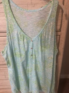 EUCLilly Pulitzer Hartley Tank Top Get Crackin Multi Color Blue Green Size XL - Picture 1 of 3