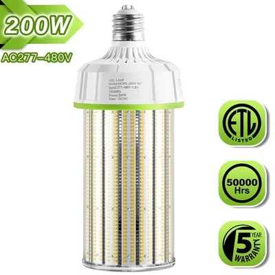 LED Corn Light Bulb 200W for Warehouse Factory Workshop AC480V Large Area Lights - Image 1 of 4