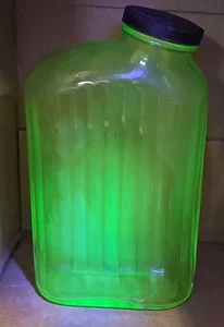 Bottiglia frigorifero acqua a coste in vetro vaselina con coperchio ancoraggio con gancio - Foto 1 di 7