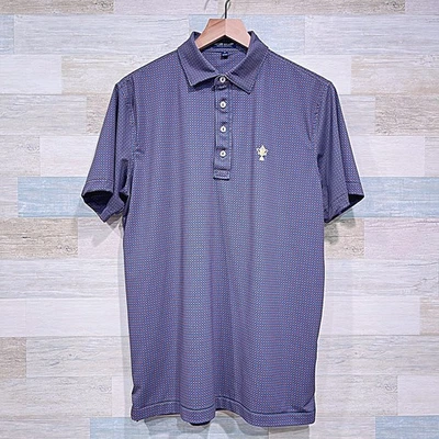 PETER MILLAR Crown Crafted Performance Golf Polo Blue Country Club Mens Medium - Image 1 of 4
