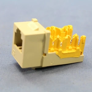 Hubbell NetSelect Ivory Snap-In 6-Wire Telephone Jack 6 Position USOC NSJUI - Picture 1 of 7