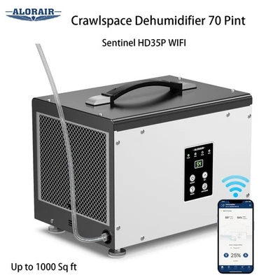 Deshumidificador espacio sobre orugas ALORAIR 70PPD WIFI sótano almacén garaje ático 1000sq Foto 1 de 4