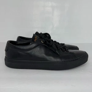 Good Man Marke Low Edge Herren Größe 9,5 Schwarz Leder Turnschuhe | Hergestellt in Italien - Bild 1 von 12