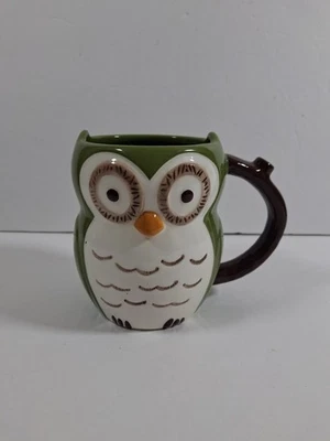 Taza de cerámica de búho verde y blanco taza de té de café Foto 1 de 4