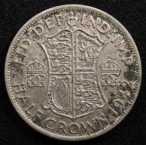 Great Britain 1/2 Crown 1942, Coin, Silver, Inv#H595 - Picture 1 of 2