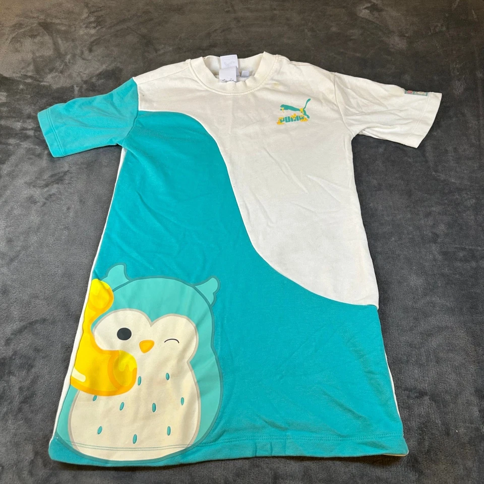 Puma Squishmallows Kids графический футболка платье сова печать коротким рукавом M(8-10) - Изображение 1 из 4