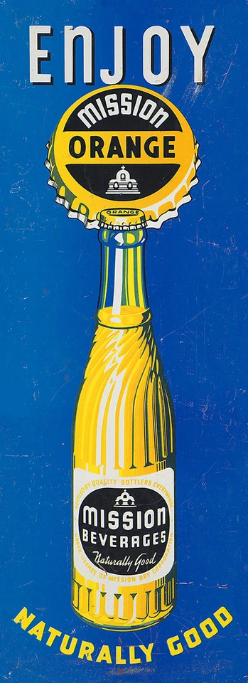 MISSION ORANGE BEVERAGE ADVERTISING METAL SIGN - Image 1 of 1