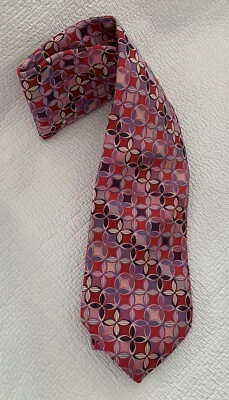 Corbata estampada abstracta para hombre IKE BEHAR ~ 100 % SEDA ~ Hecha en EE. UU. Foto 1 de 4