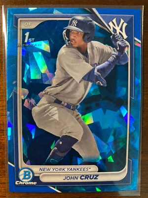 2024 Bowman Sapphire John Cruz #BCP-77 1st Prospect New York Yankees - Image 1 of 2