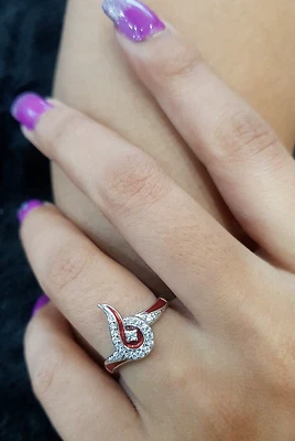 Anillo de oro de 18 quilates anillo de oro blanco para ropa nupcial regalos de amor de San Valentín anillo estilo único Foto 1 de 4