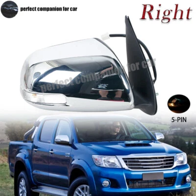 Espejo retrovisor puerta lateral derecho con intermitente 5 pines para Toyota Hilux 2008-2015 Foto 1 de 4