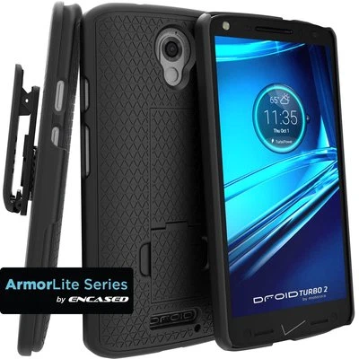 Funda con clip para cinturón para Verizon DROID Turbo 2 Slim Fit Funda Agarre Carcasa Combo Foto 1 de 4