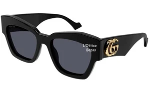 GUCCI GG1422S 001 55-19-145 OCCHIALE DA SOLE NERO lente GRIGIA - Bild 1 von 3