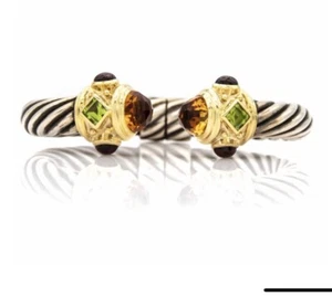 David Yurman Armband Sterlingsilber 14 Karat Gelbgold Renaissance Edelstein 10 mm - Bild 1 von 12