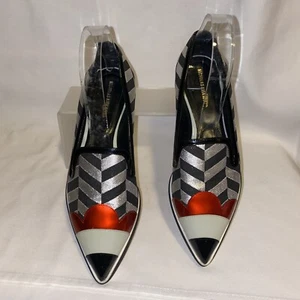 Nicholas Kirkwood Multicolor Patent Leather & Fabric Pointed Toe Slip On Sneaker - Picture 1 of 14