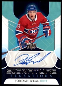 2020-21 UPPER DECK SIGNATURE SENSATIONS JORDAN WEAL AUTO MONTREAL CANADIENS