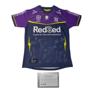 Melbourne Storm Football Club 2024 NRL Official Team Signed Guernsey - Foto 1 di 1