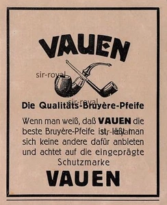 Pipe Vauen - 1924 - Pubblicità storica - Pubblicità ~10x12cm - - Foto 1 di 1