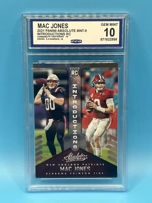 Mac Jones Introductions 2021 Absolute Graded Gem Mint 10 #INT-9 - Image 1 of 2