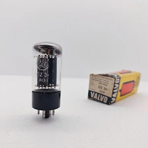 GZ34 5AR4 Röhre Mullard Great Britain Blackburn (Valvo logo) f32 halo getter NOS - Picture 1 of 3