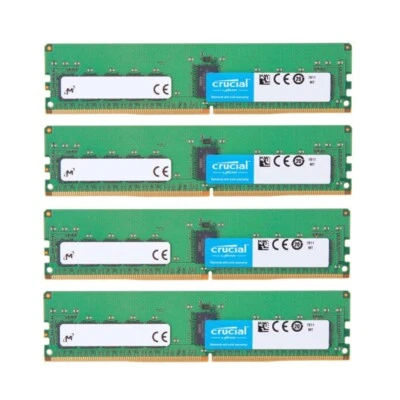 Crucial 64GB (4X16GB) DDR4 3200MHz ECC Registered RDIMM Memory Ram CT16G4RFD832A - Image 1 of 3