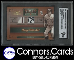 CB Carlton Fisk SGC 9 2005 Donruss Timeless Treasures #G-2 /5 LOGO PATCHES