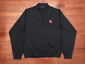 BOSTON RED SOX 1/4 ZIP COLLAR SWEATER MENS MEDIUM BLUE CUTTER & BUCK SWEATSHIRT - Picture 1 of 7