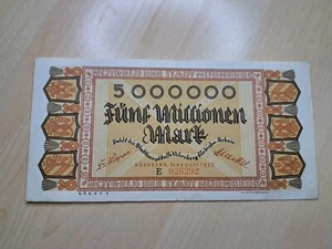 5 Millionen Reichsmark Nürnberg Notgeldschein Inflationsgeld - Bild 1 von 7