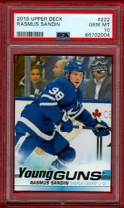 2019-20 UPPER DECK RASMUS SANDIN ROOKIE YOUNG GUNS #222 PSA 10 RC YG UD GC - Picture 1 of 1