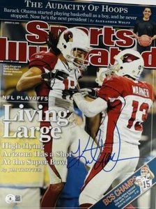 KURT WARNER SIGNED METALLIC 11X14 PHOTO ARIZONA CARDINALS ST. LOUIS RAMS BAS  - Picture 1 of 1