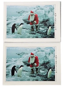2 postales de colección de la Antártida de Santa Claus con pingüinos consejo de cantina de las fuerzas armadas - Imagen 1 de 9