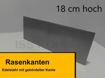 MARKENLOS Rasenkante V2A Edelstahl Beetumrandung Rasenstop Mähkante Beeteinfassung nirosta