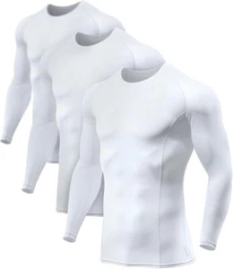 Men's UPF 50+ Long Sleeve Compression Shirts Water Sports Rash Guard Base Lay... - Picture 1 of 9