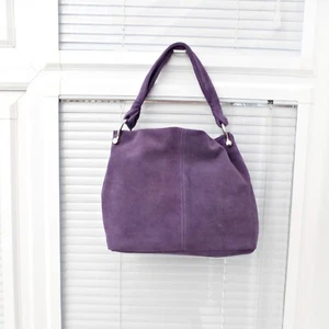 Vintage Nardelli LILA Wildleder Slouchy Tote Designer Tasche Made In Italy - Italienisch - Bild 1 von 9